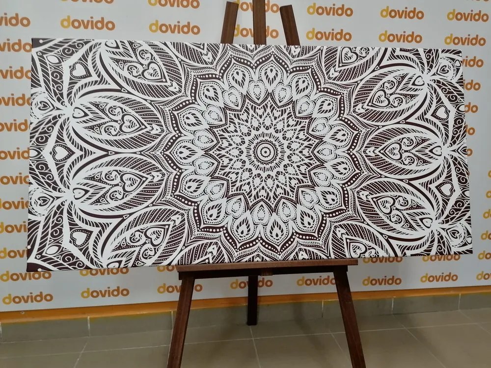 Tablou Mandala armonie pe un fundal maro