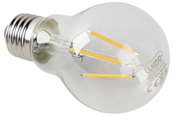 Set de 5 becuri LED E27 transparente 3W 250lm 2200K