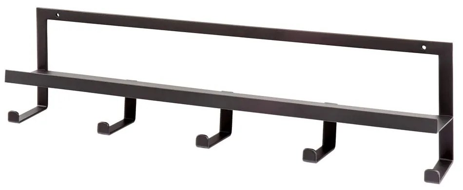 Cuier de perete negru cu raft din metal Quinn – WOOOD