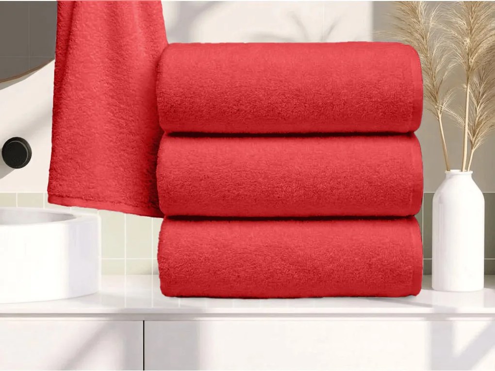 Prosop NORIELLE 70x140 cm rosu, 100% bumbac