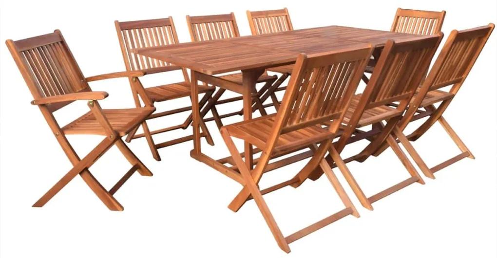 44053 vidaXL Set mobilier de exterior, 9 piese, lemn masiv de acacia