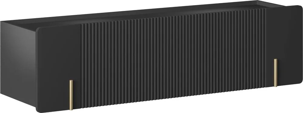 Dulap TV Malmi 150 cm suspendată - negru mat / auriu