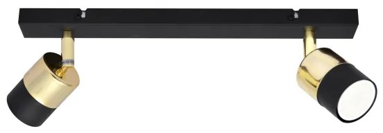 Spot LED TUBSSON 2xGU10/4,8W/230V negru/auriu