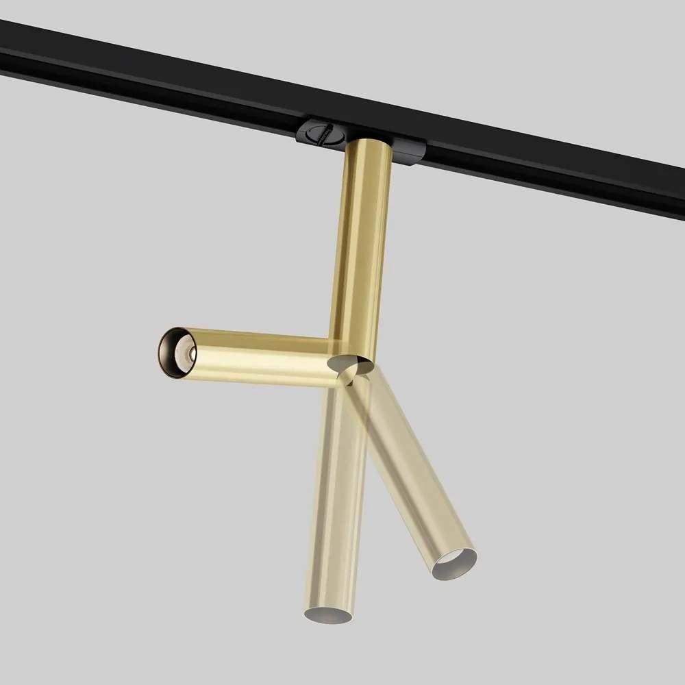 Spot LED, accesoriu pentru sinele monofazate Unity, Dual negru/alama