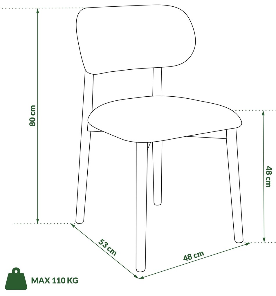 MAZZONI EXPORT ALDO Crem (material Monza 90)/cadru stejar lăcuit - SCAUN DIN LEMN BOUCLÉ PENTRU SALON SUFRAGERIE BUCĂTĂRIE RETRO