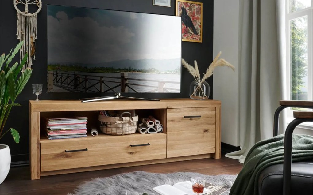 Comodă TV lemn masiv Toscana, 170,5 × 56 × 40 cm