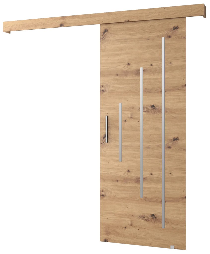 Uși culisante 90 cm Sharlene Y (stejar artisan + stejar artisan + argintiu). 1044009