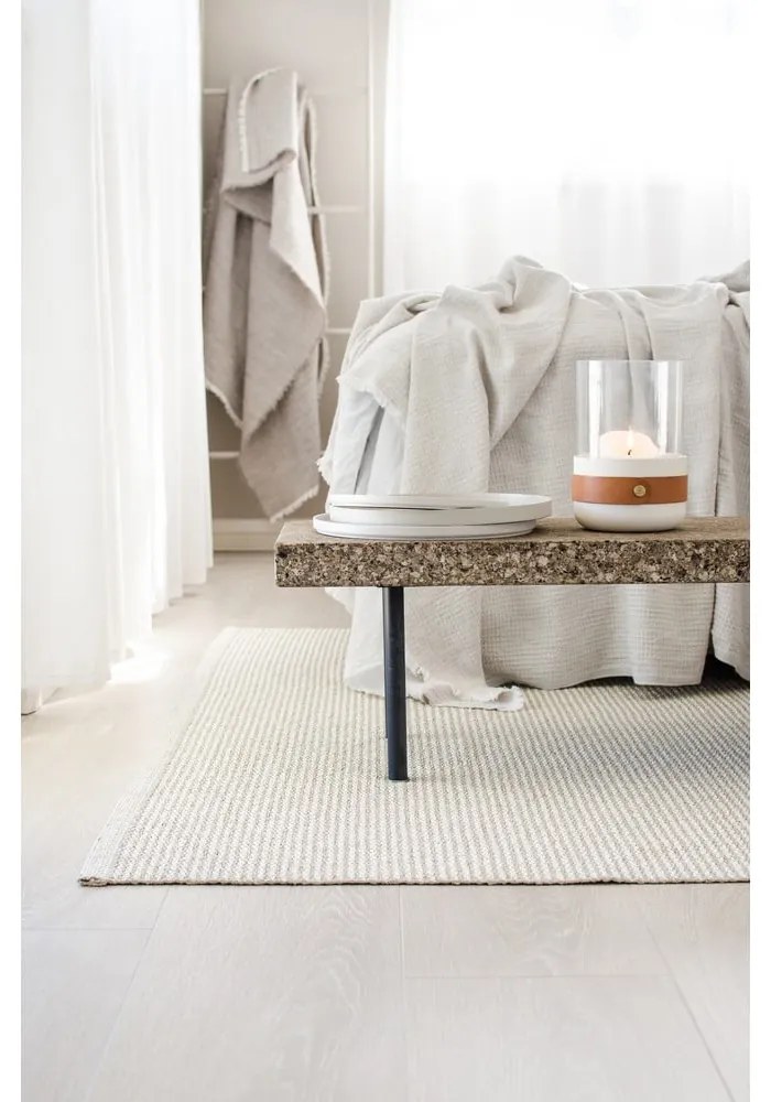 Covor tip traversă pentru interior și exterior crem 70x200 cm Mono Linen Vanilla – Pappelina