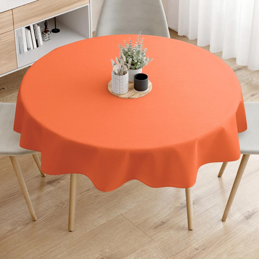 Goldea față de masă decorativă loneta - coral - rotundă Ø 100 cm