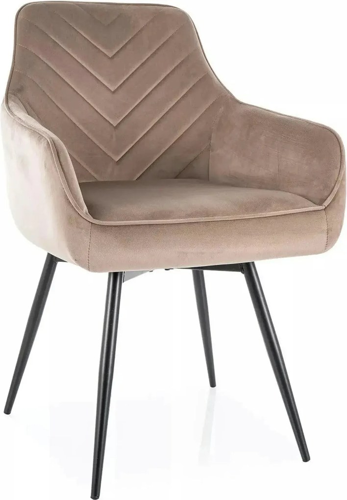 Scaun SERVIO, bej inchis - Bluvel 40, stofa catifelata/metal, 55x58x88
