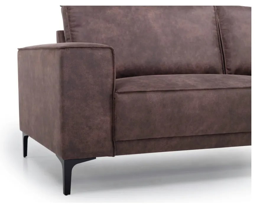 Canapea maro cu tapițerie din imitație de piele 224 cm Copenhagen – Scandic