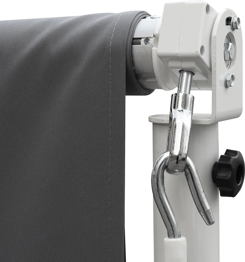 Outsunny Markiză independentă, reglabilă în înclinare, manivelă manuală, cadru metalic, rezistentă la intemperii, 4x3 m, Gri | Aosom Romania