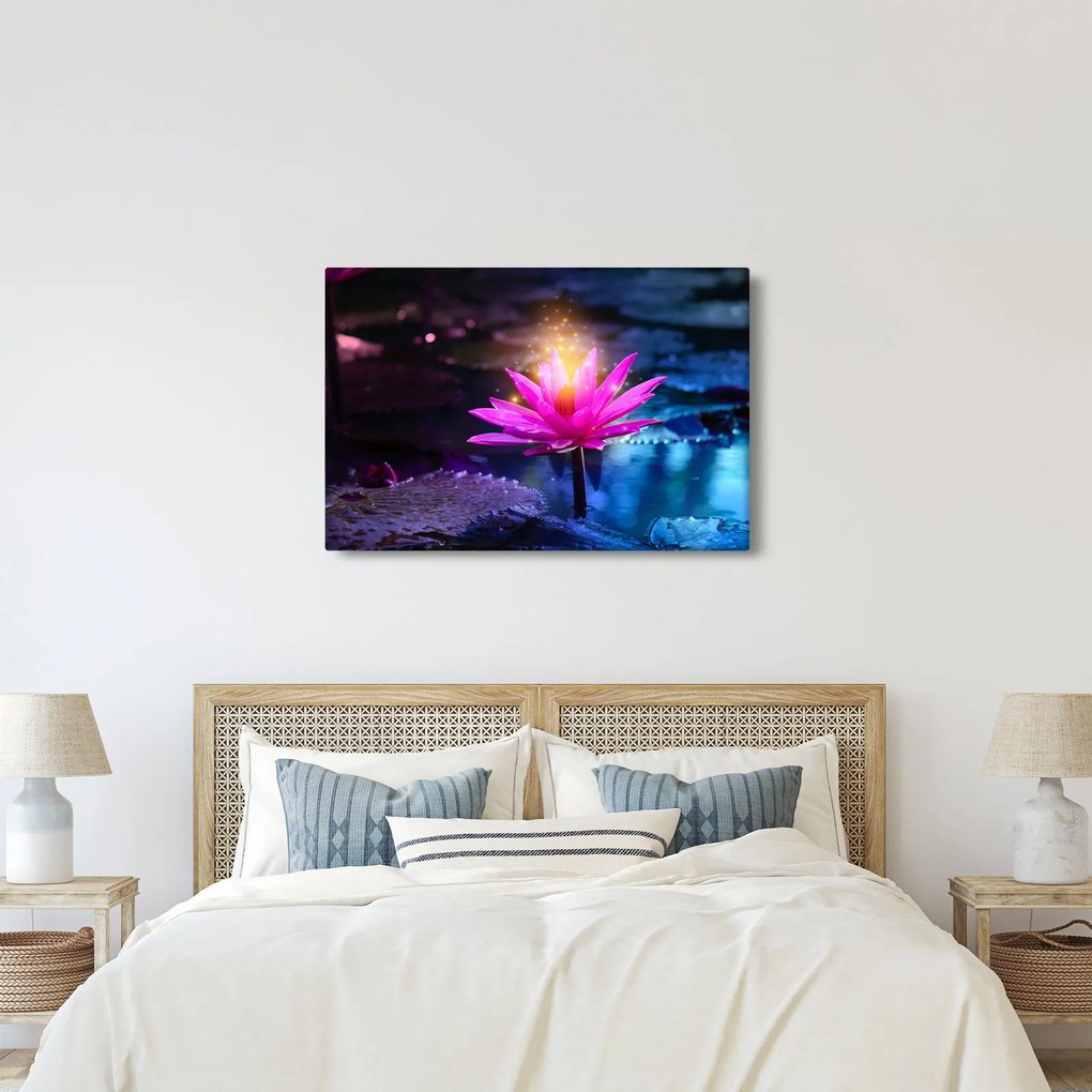 Tablou cu lotus pe apă (90x60 cm)