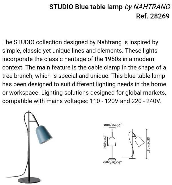 Veioza, Lampa de podea design modern Studio albastru