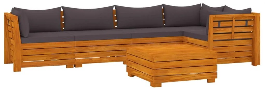 3087327 vidaXL Set mobilier grădină cu perne, 6 piese, lemn masiv acacia