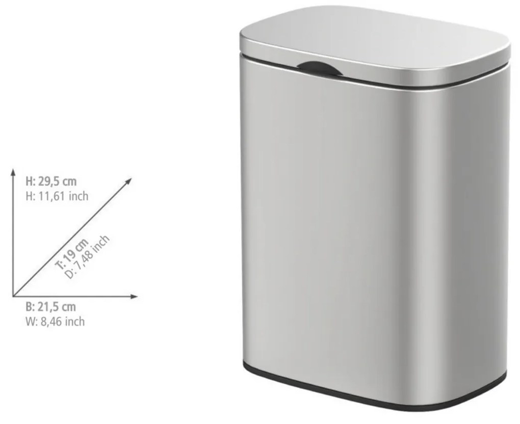 Wenko Coș de gunoi de perete Sare 5 l, inox