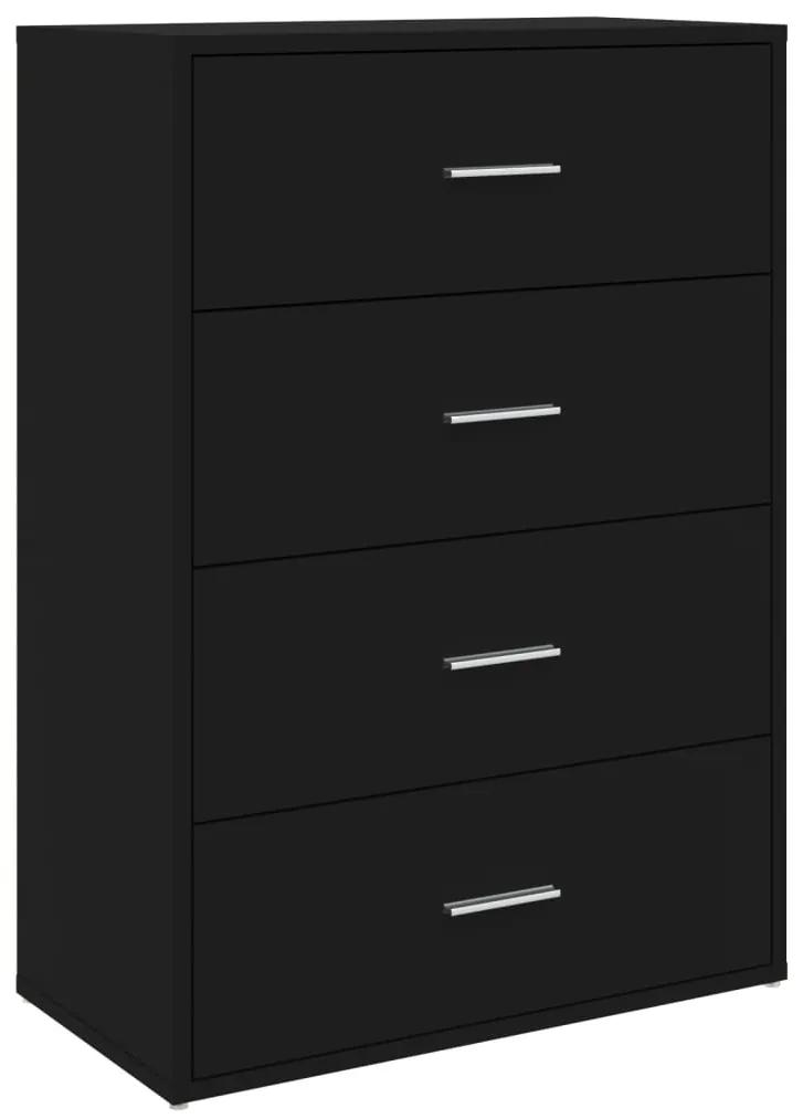 840500 vidaXL Servantă, negru, 60x31x84 cm, lemn prelucrat
