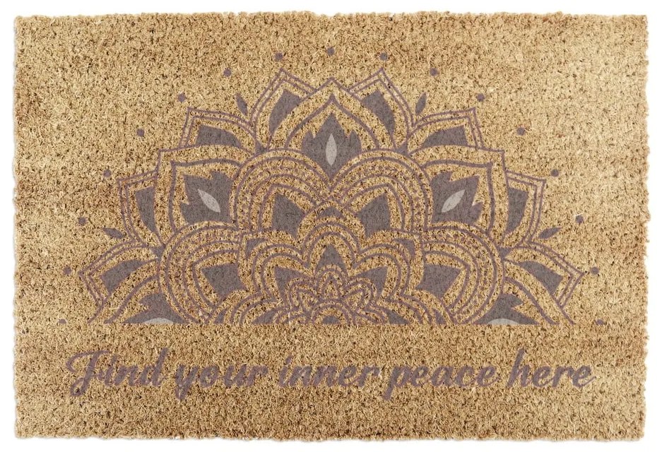 Covoraș de intrare din fibre de nucă de cocos 60x90 cm Find Your Inner Peace – Artsy Doormats