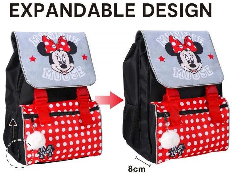 Disney Minnie ghiozdan, geantă cu Pompon, 42 cm