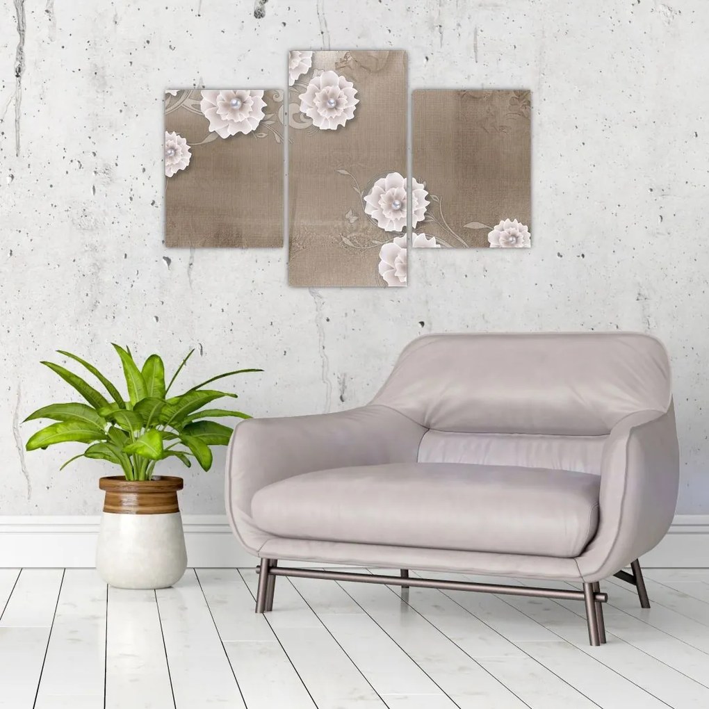 Tablou - Draperie cu flori (90x60 cm)