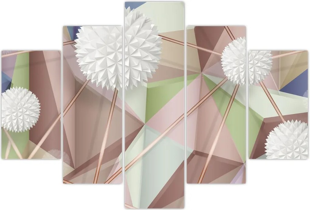 Tablou - 3D abstract culori pastel (150x105 cm)