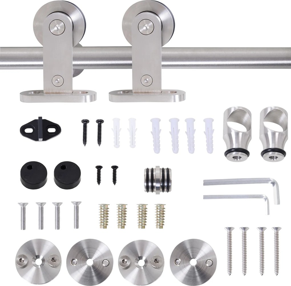 Pista pentru usa glisanta HOMCOM din otel cu kit de montare | Aosom RO