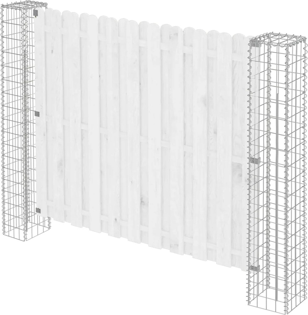 vidaXL Stâlp de gard. 2 pcs Argintiu 20 x 20 x 190 cm Metal