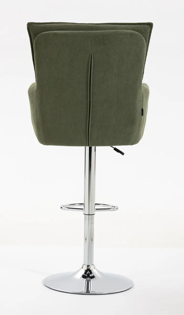 HR250W Scaun Catifea Reiată Premium culoare verde salvie Bază Cromata