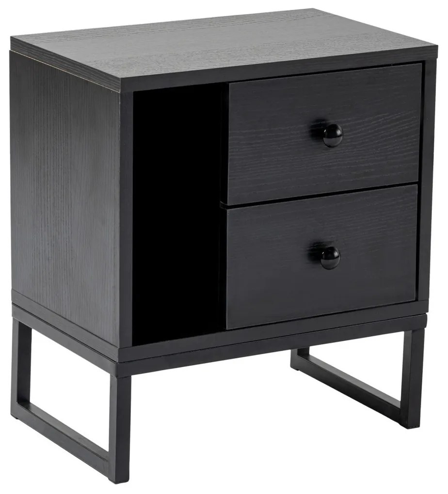 Măsuță de pat Glimmer Wood negru