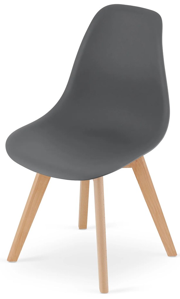 Scaun KITO gri inchis cu picioare din fag