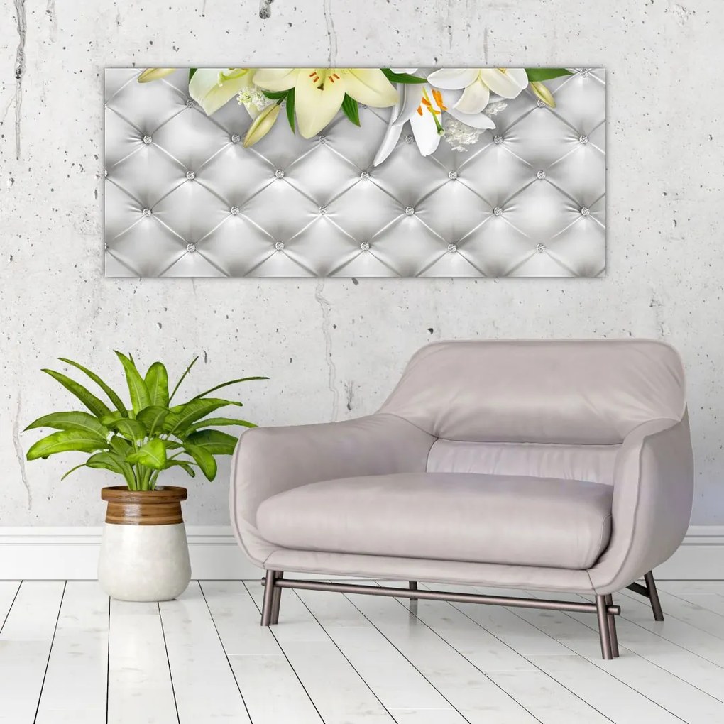 Tablou cu flori de crin (120x50 cm)