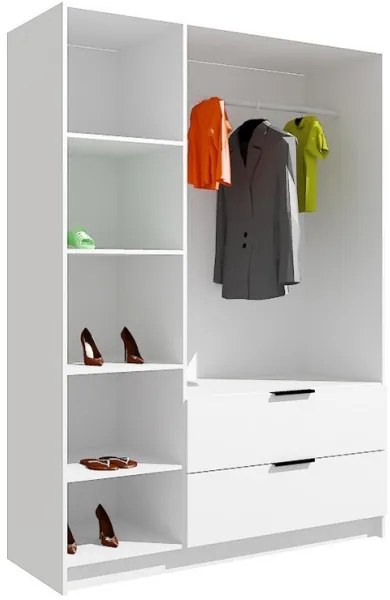 Dulap cu oglindă VISTA 150x215 cm, stejar artisan/grafit