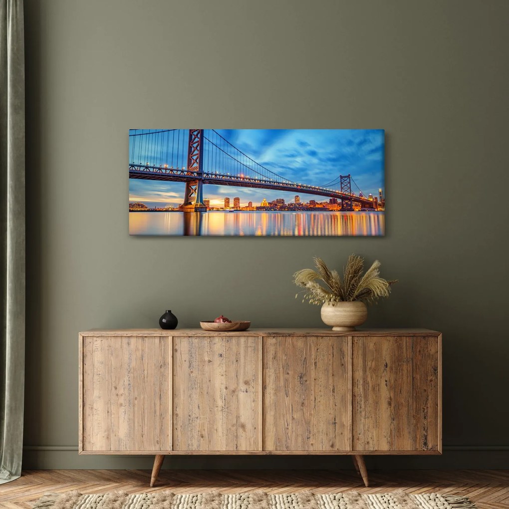 Tablou - Podul Benjamin Franklin, Philadelphia (120x50 cm)