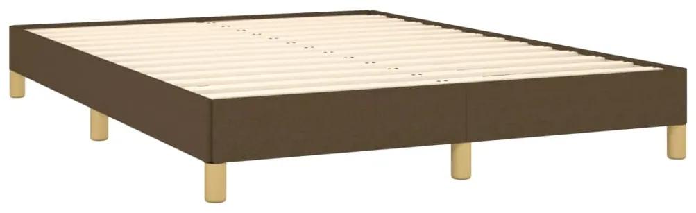 Cadru de pat, maro inchis, 160 x 200 cm, material textil Maro inchis, 25 cm, 160 x 200 cm