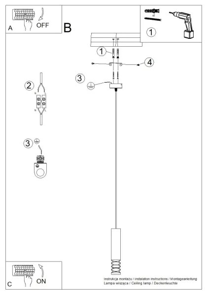 Lustră pe cablu Sollux SL.1686 LAMI 1xGU10/10W/230V alb