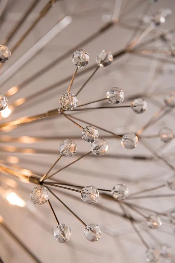 Candelabru LUX design modern DUNKIRK nichel lucios, cu 10 surse de lumina