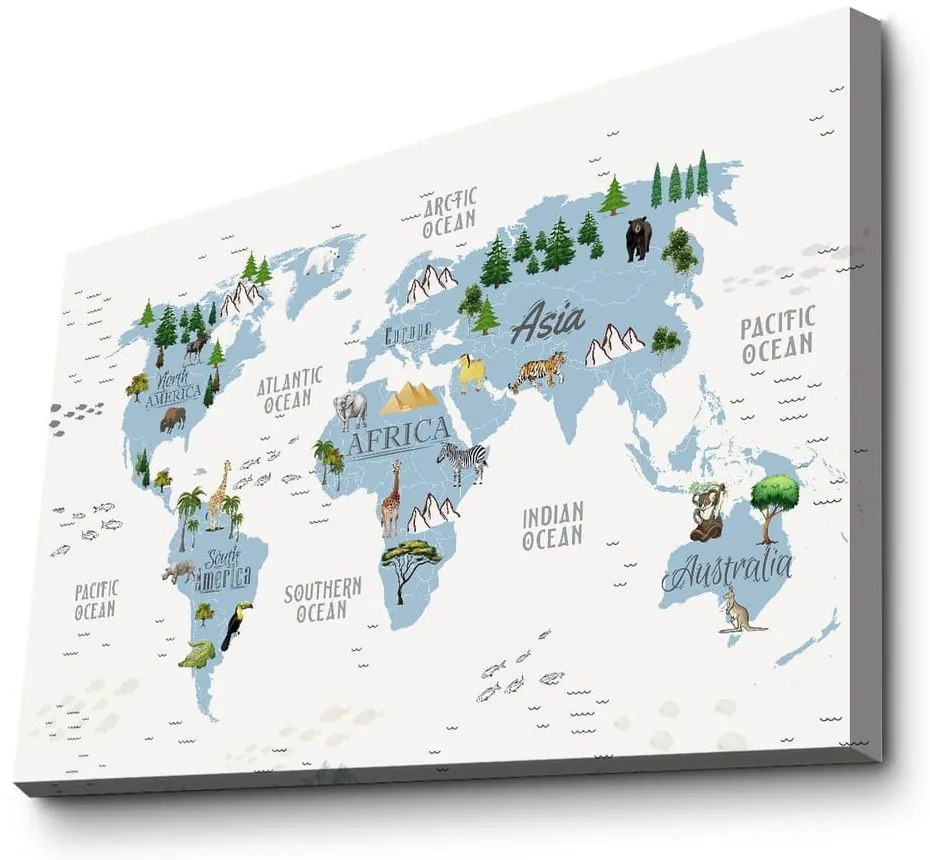 Tablou pentru copii 45x70 cm Map – Wallity