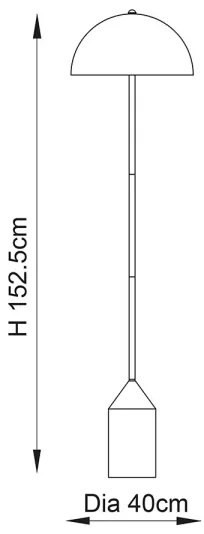 Lampadar Endon 90521 NOVA 1xE27/60W/230V alamă