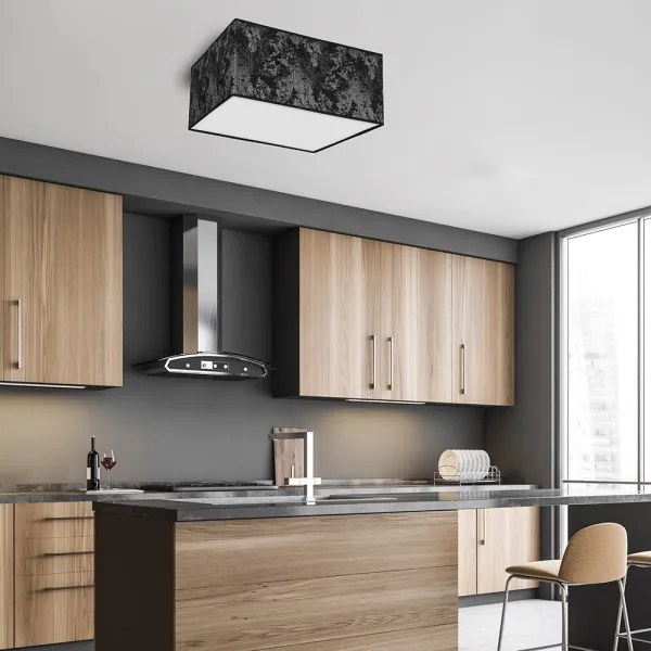 Plafonieră SATINO 2xE27/60W/230V neagră/gri