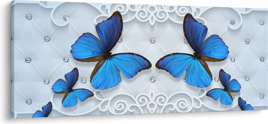 Tablou - Fluturi albaștri (120x50 cm)