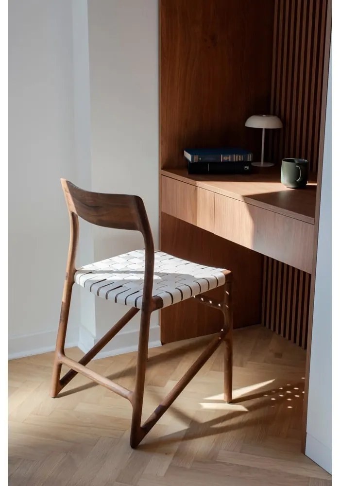 Scaun de dining alb/maro Fawn – Gazzda