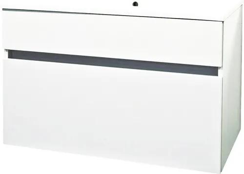 Dulap baza lavoar Sanotechnik Stella 60, 59 cm, 1 sertar, alb lucios