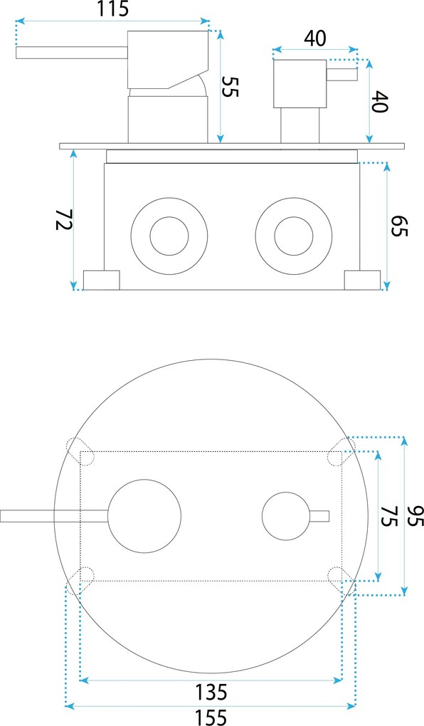 Set de dus incastrat Rea Foster Brush Nickel + BOX