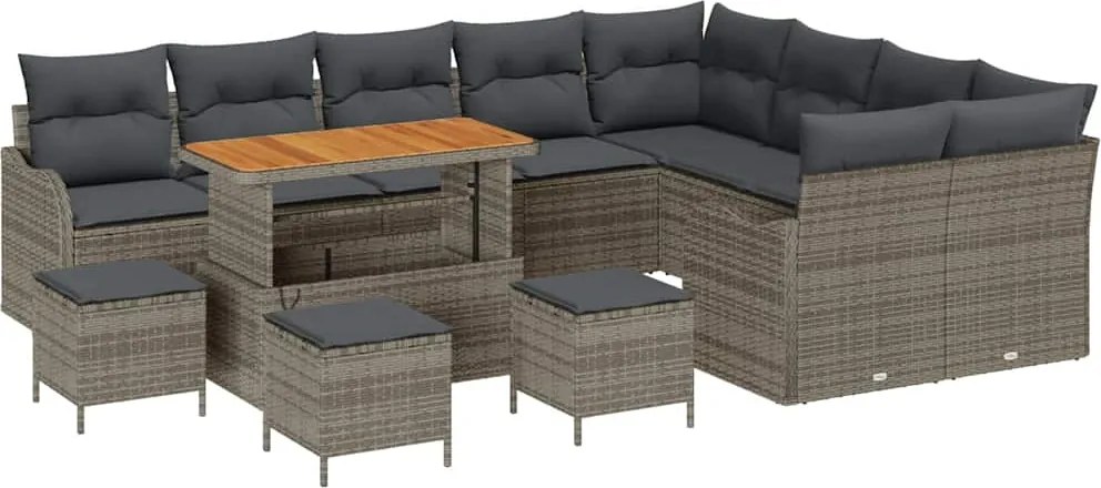vidaXL Set de canapele pentru grădină cu pernă cu pernă 13 pcs Gri
