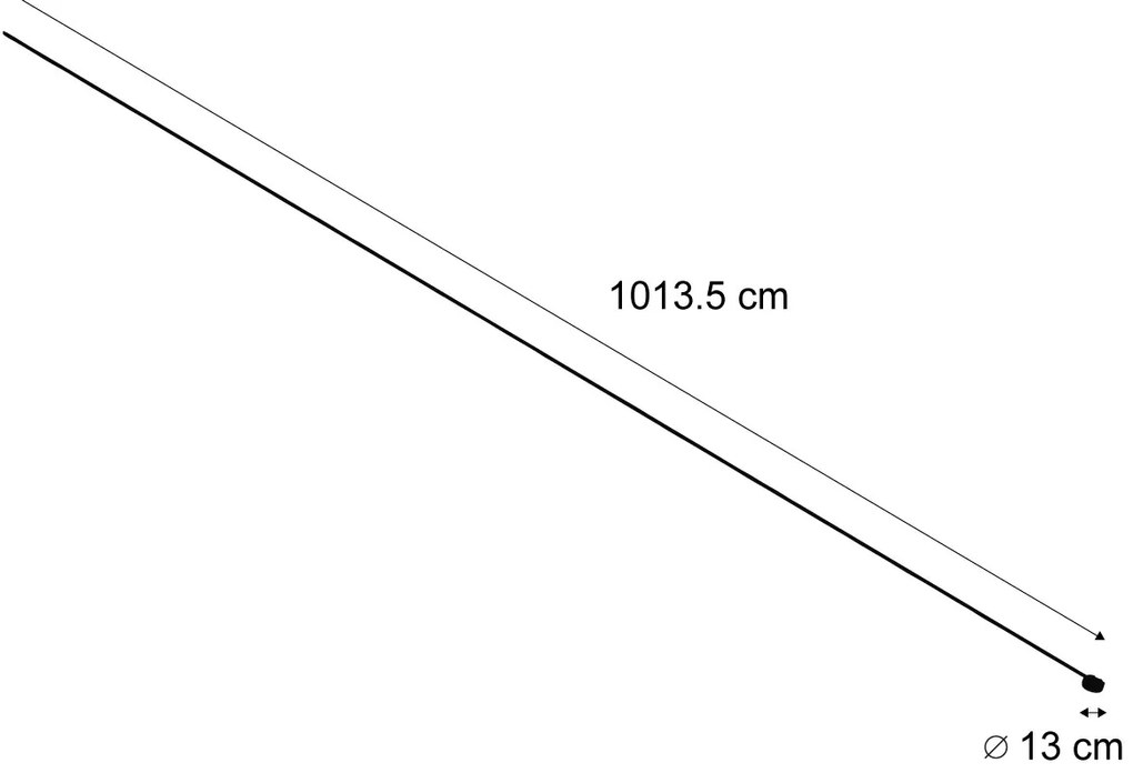 Sistem modern de iluminat pe șine negru monofazat 1000 cm cu sursă de alimentare rotundă - Magnetic