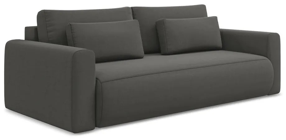 Canapea gri închis extensibilă/cu spațiu de depozitare cu tapițerie din catifea 238 cm Kapua – Makamii