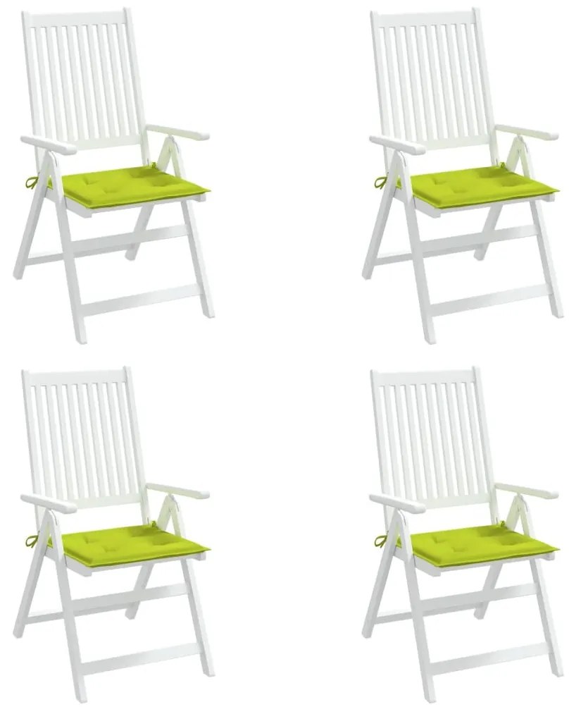 Perne scaun de gradina, 4 buc, verde aprins, 50x50x3 cm, textil 4, verde aprins, 50 x 50 x 3 cm