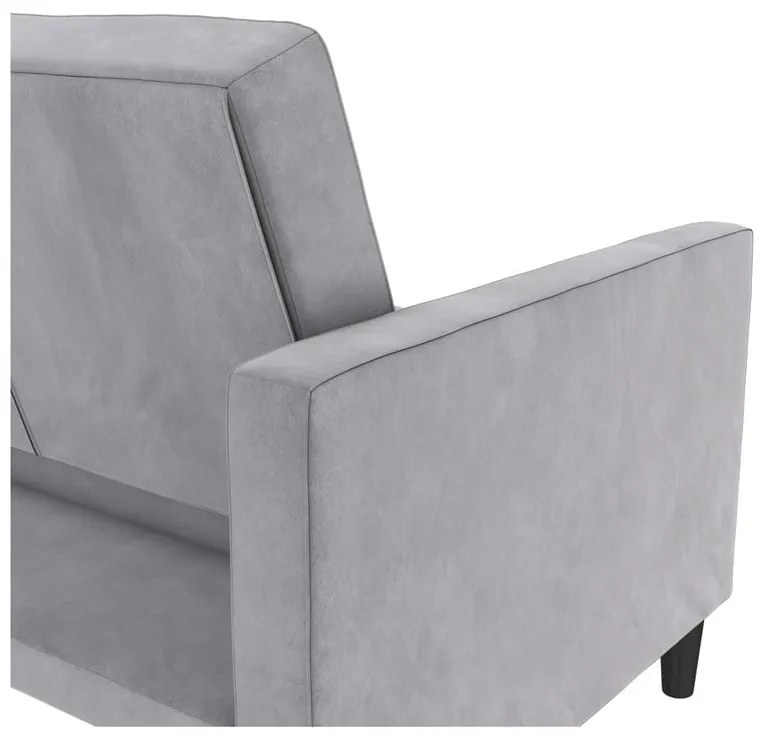 Canapea gri deschis cu tapițerie din catifea 207 cm Presley – Støraa