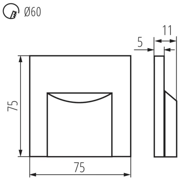 Kanlux 33333 - Corp de iluminat LED pentru scări ERINUS LED/0,8W/12V 4000K negru