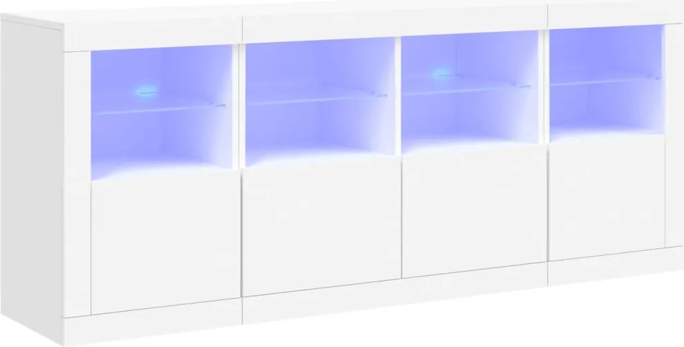 vidaXL Servantă cu lumini LED, alb, 163x37x67 cm